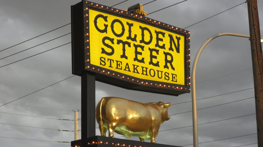 Golden Steer Steakhouse sign