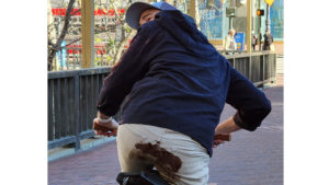 Poop on bike seat gag