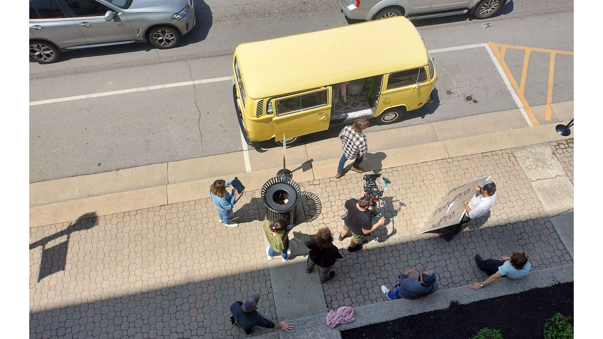crew - on street with van