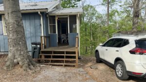 front porch and parking